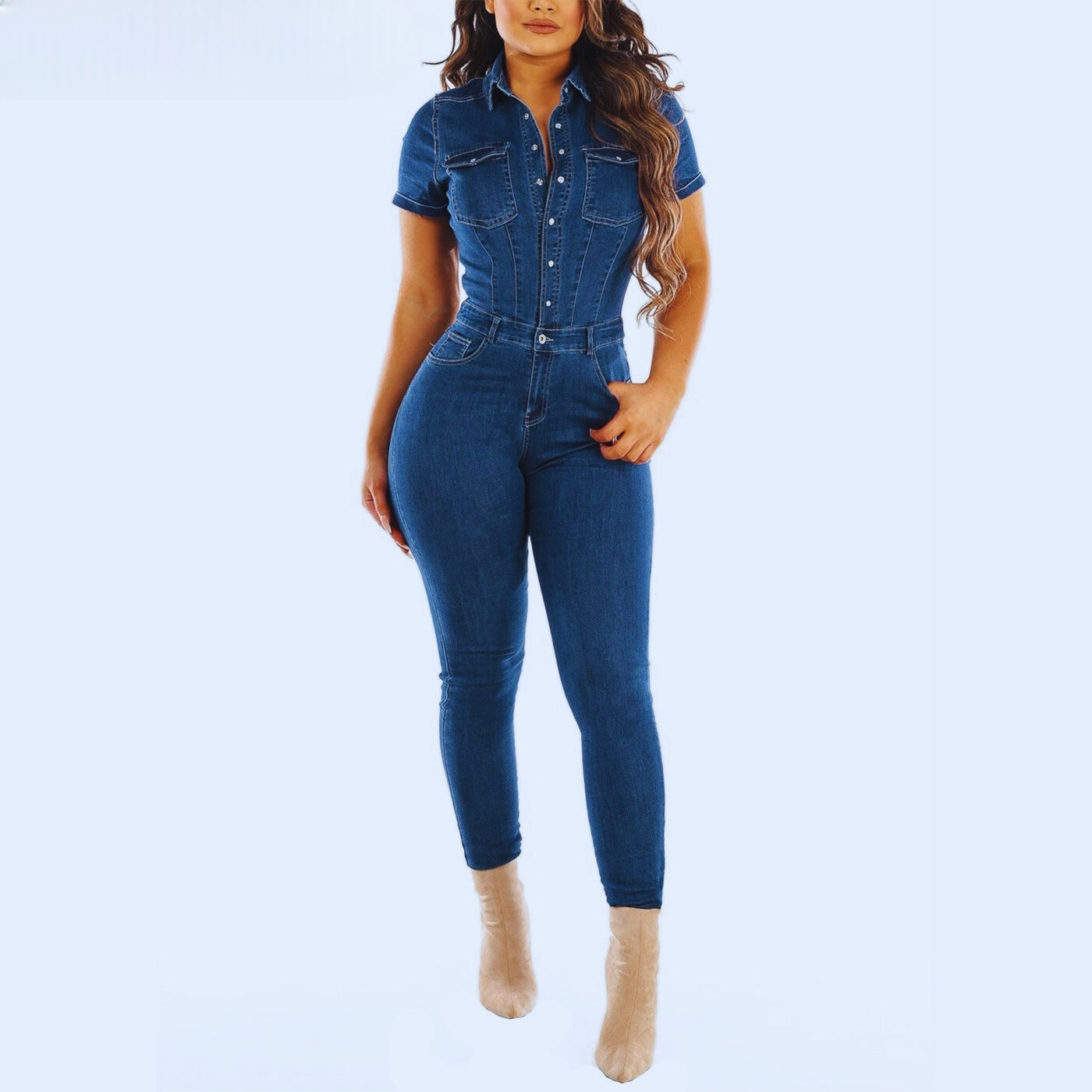 BlueBelle - Frauen Denim Jumpsuit