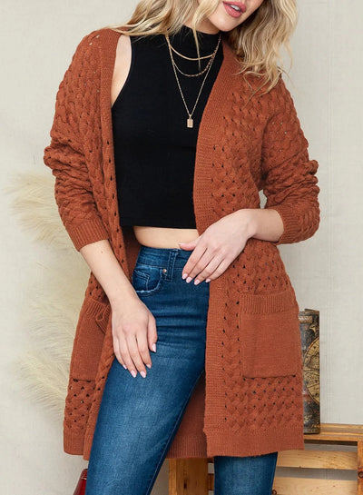 Aspesau - Strickpullover im Cardigan-Stil für Frauen