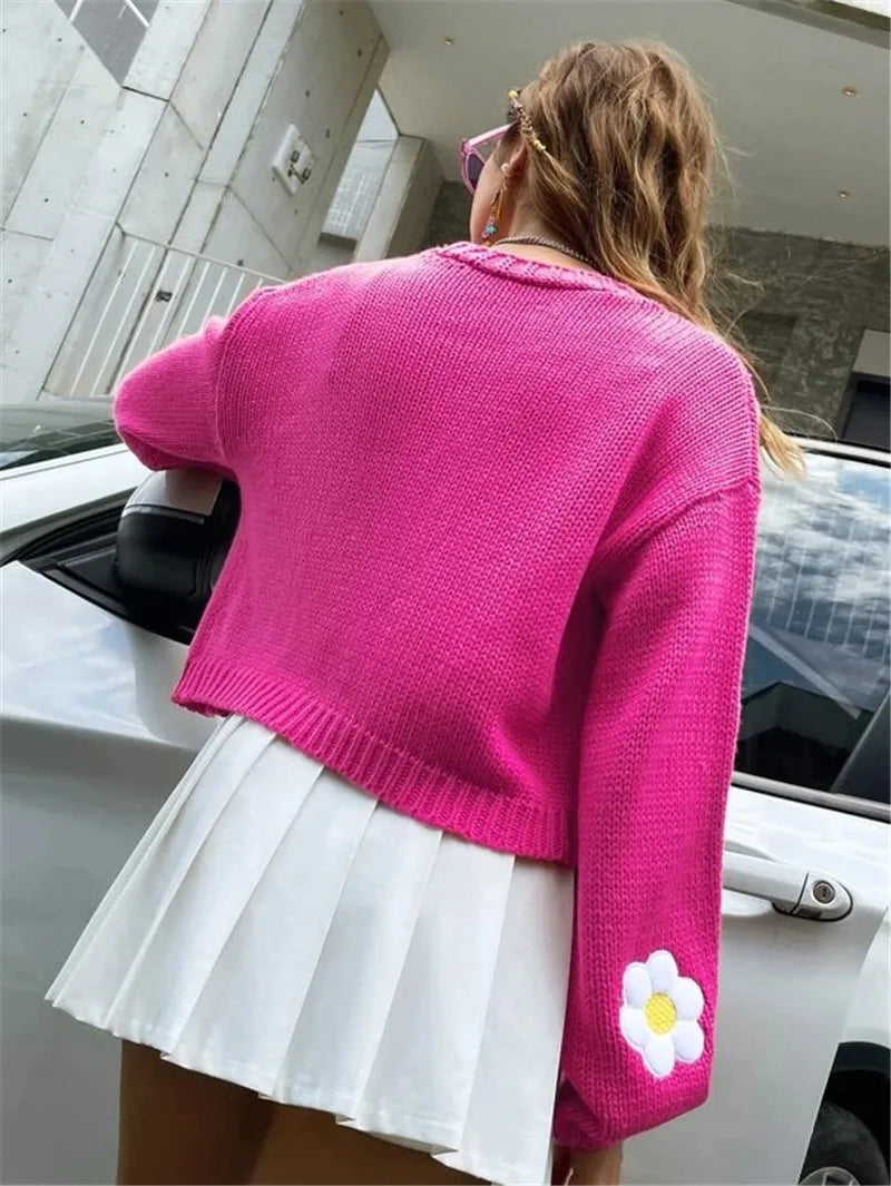 Poiney - Blumiger Pullover für Frauen