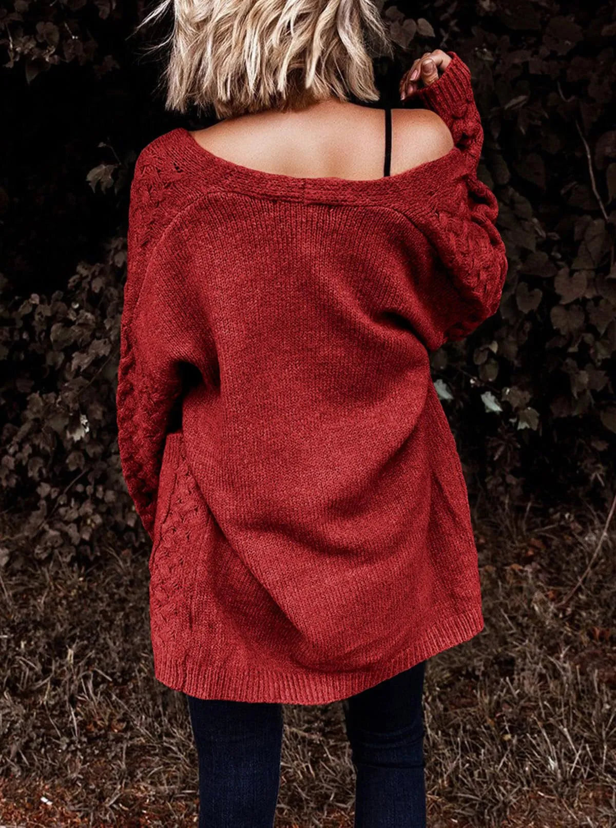 Aspesau - Strickpullover im Cardigan-Stil für Frauen