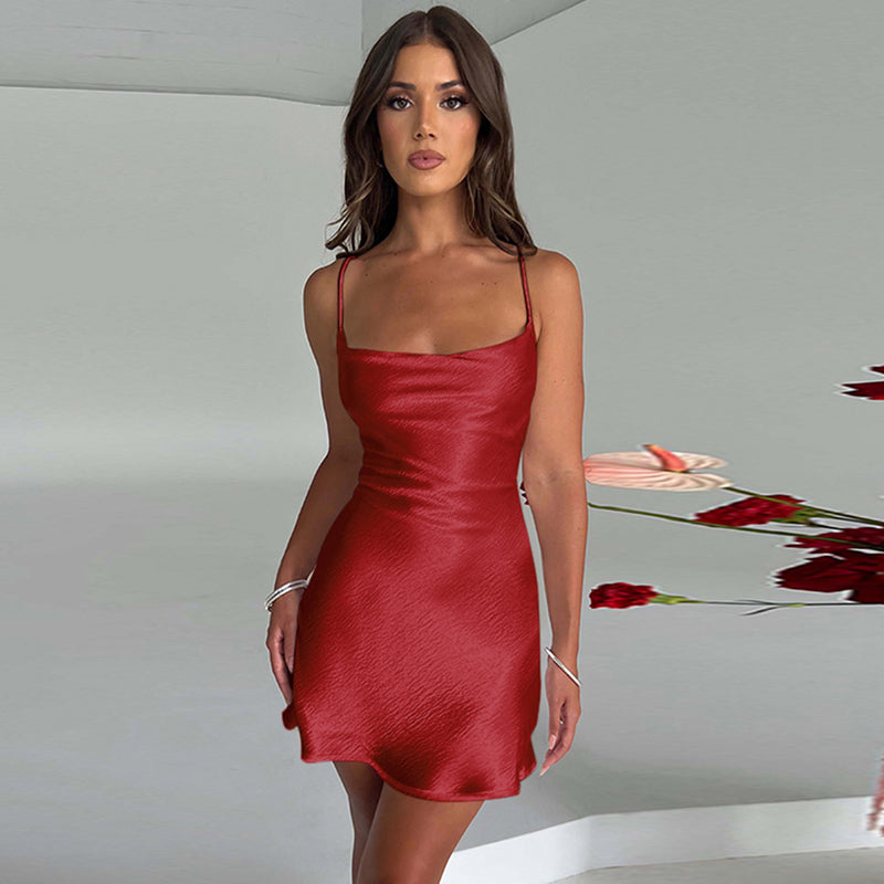SilkDaze - Kurzes Kleid aus Seidensatin für Frauen