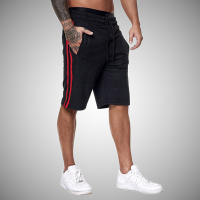 Alphamen - Karierte sportliche Shorts