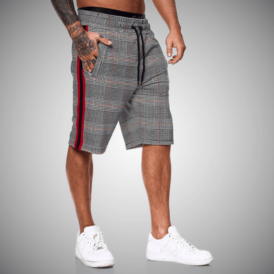 Alphamen - Karierte sportliche Shorts